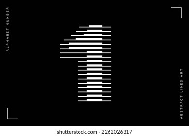 Number 1 logo with abstract geometric horizontal parallel lines