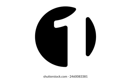 number 1 Logo, black isolated silhouette