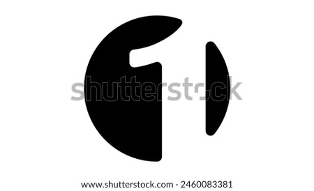 number 1 Logo, black isolated silhouette