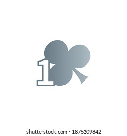 Number 1 logo combined with shamrock icon design vector