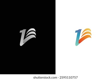 Number 1 logo concept with wings