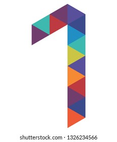 Number 1 - Logo Design, Multicolored Number 1 Icon design