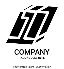 Diseño del logotipo número 1 en forma de caja.
