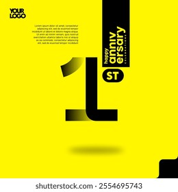 Number 1 logo icon design, 1st anniversary logotype