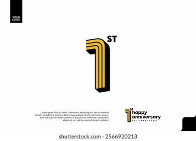 Number 1 logo icon design, 1st birthday logo number, anniversary 1