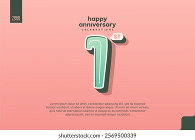 Number 1 logo icon design, 1st birthday logo number, anniversary 1