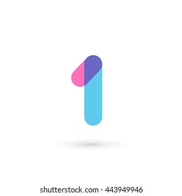Elementos de plantilla de diseño de icono de logotipo Número 1