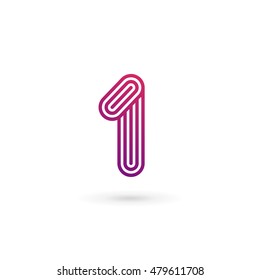 Number 1 logo icon design template elements
