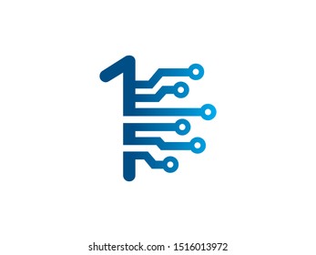 Number 1 logo or symbol template design