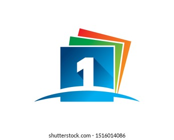 Number 1 logo or symbol template design
