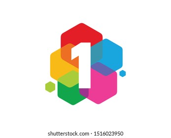 Number 1 logo or symbol template design