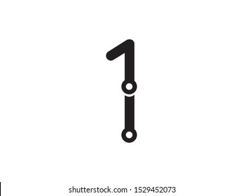 Number 1 logo or symbol template design
