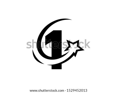 Number 1 logo or symbol template design
