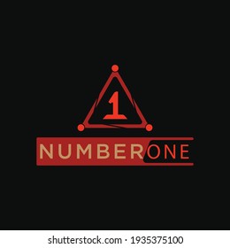Nummer 1 Logo mit dreieckiger Symbolvorlage Design