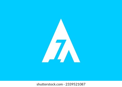 Número 1 tipo de logotipo triángulo forma icono símbolo de tecnología moderna
