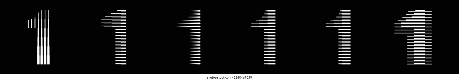 Number 1 logo variation with abstract geometric horizontal and vertical lines