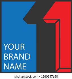 Number 1 Logo Vector Design