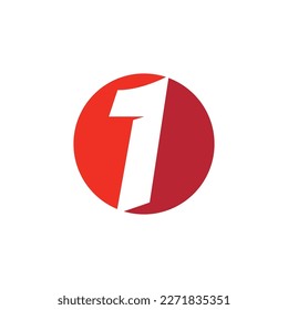 number 1 logo vector icon simple illustration design 