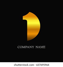 Number 1 logo.Vector logo template.