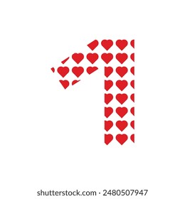 Number 1 Love Pattern Modern Simple Icon Business Logo