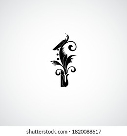 Number 1 Luxury flower ornament Black logo