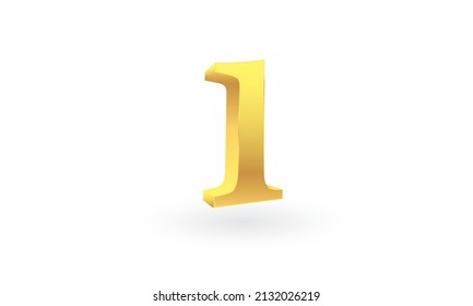 Number 1 Made Gold Isolated On Stock Vector (Royalty Free) 2132026219 ...