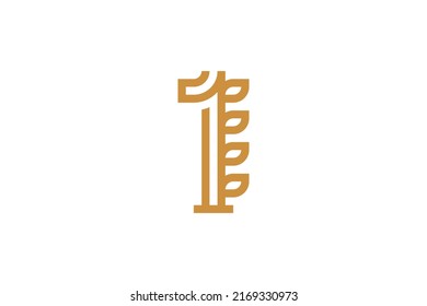 Number 1 Monoline Logo Vector