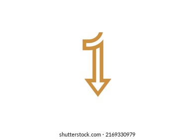 Number 1 Monoline Logo Vector