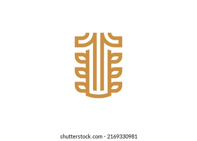 Number 1 Monoline Logo Vector