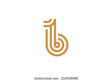 Number 1 Monoline Logo Vector
