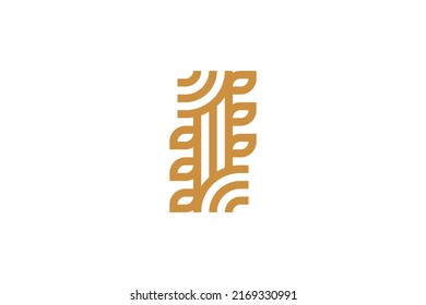 Number 1 Monoline Logo Vector