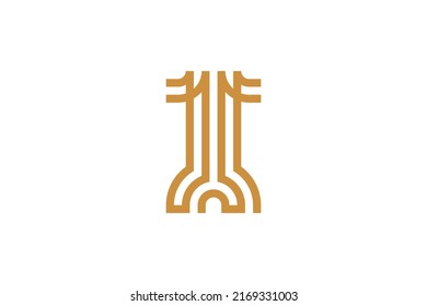 Number 1 Monoline Logo Vector