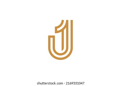 Number 1 Monoline Logo Vector