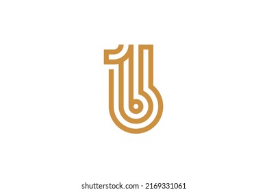 Number 1 Monoline Logo Vector