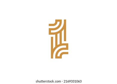 Number 1 Monoline Logo Vector