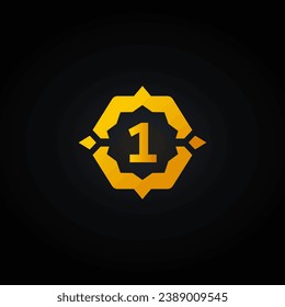 Number 1 numeric or numeric elements vector isolated. Number 1 numeric icon for apps, websites, print design, games element, and more about Number 1 numeric.