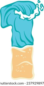 Number 1 Ocean Waves Beach Theme Numbers