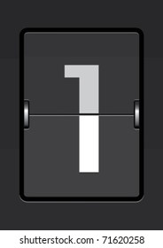 number  1 on a mechanical timetable