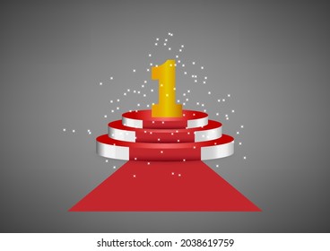 number 1 on red podium is the winner is in first Vector illustration 