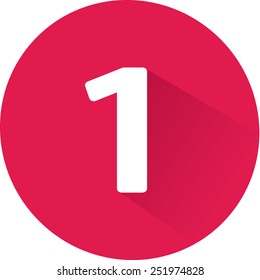 Number 1 on white background. Vector illustration
