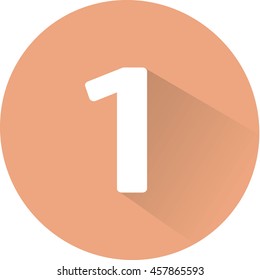 Number 1 on white background. Vector illustration