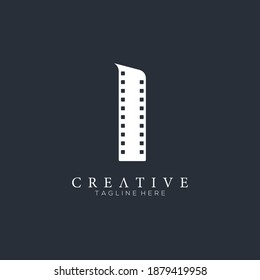 Number 1 on white with the logo design of Film strip