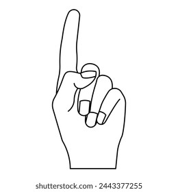 Number 1 (one) fan hand glove with finger raised flat vector icon
