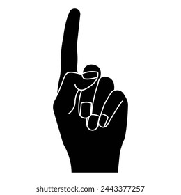 Number 1 (one) fan hand glove with finger raised flat vector icon