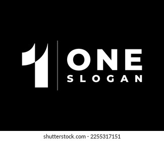 Número 1 Primer Resumen Simple Minimalista Elegante De Lujo Minimalista Diseño De Logotipo De Vector De Icono Negro