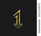 Number 1. Number one icon. Golden first place badge, winner and champion sign, Victory symbol Vector icon