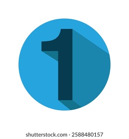 number 1 one logo on blue circle 