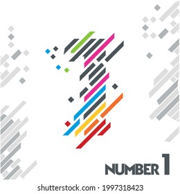 SÍMBOLOS 1 O NÚMERO 1 CON DISEÑO COLORIDO ESPECIAL