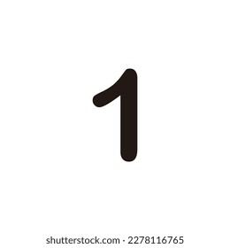 Number 1 outline geometric simple symbol logo vector