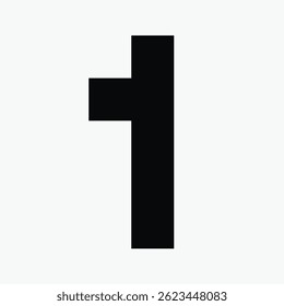 number 1 pixel art icon vector illustration.